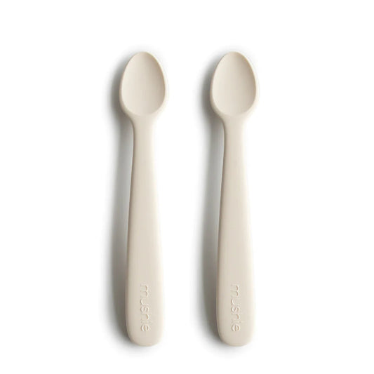 MUSHIE - Silicone Baby Spoons - Ivory