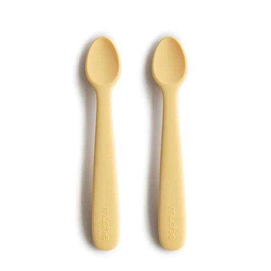 MUSHIE - Silicone Baby Spoons - Pale Daffodil