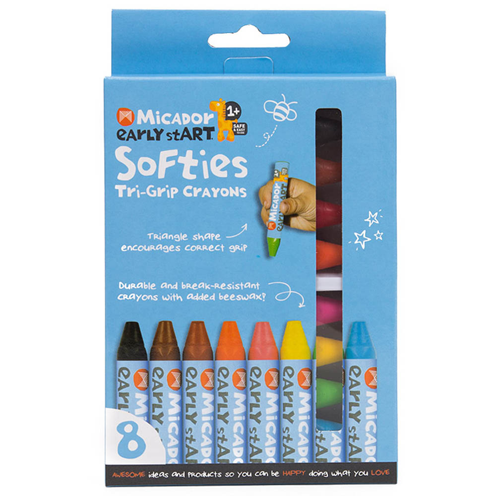 Micador - Early Start Softies Tri-Grip Crayons, Pack of 8 Micador - Early Start Softies Tri-Grip Crayons, Pack of 8