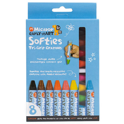 Micador - Early Start Softies Tri-Grip Crayons, Pack of 8 - BambiniJO | Buy Online | Jordan