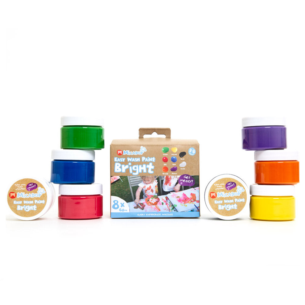 Micador - Jr. Easy Wash Paint - Bright - 60ml Tubs Pack of 8 - BambiniJO | Buy Online | Jordan