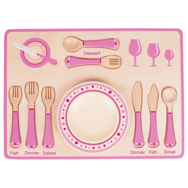 Lelin Toys - Dinner Place Setting - Pink | 3 Years + - BambiniJO | Buy Online | Jordan