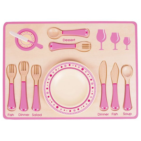 Lelin Toys - Dinner Place Setting - Pink | 3 Years + - BambiniJO | Buy Online | Jordan