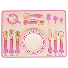Load image into Gallery viewer, Lelin Toys - Dinner Place Setting - Pink | 3 Years + - BambiniJO | Buy Online | Jordan