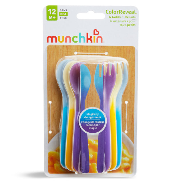 Munchkin ColorReveal™ Color Changing Toddler Forks & Spoons Munchkin ColorReveal™ Color Changing Toddler Forks & Spoons