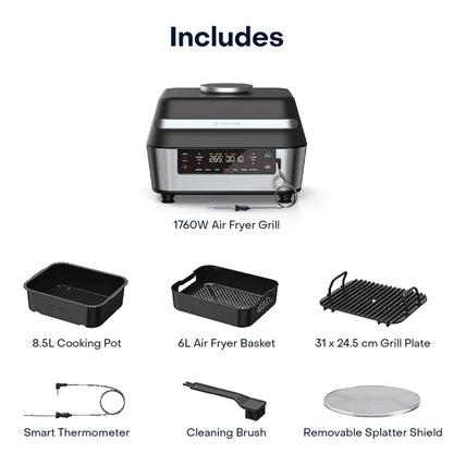 Nutricook - Smart Indoor Grill-Air Fryer  XL | 1760W | 8.5 Liters | Built-in Thermometer