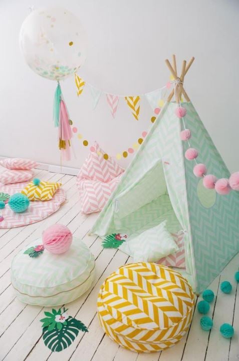 Wigiwama - Mint Herringbone Teepee - BambiniJO | Buy Online | Jordan