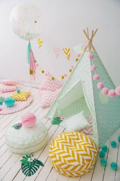 Wigiwama - Mint Herringbone Teepee - BambiniJO | Buy Online | Jordan