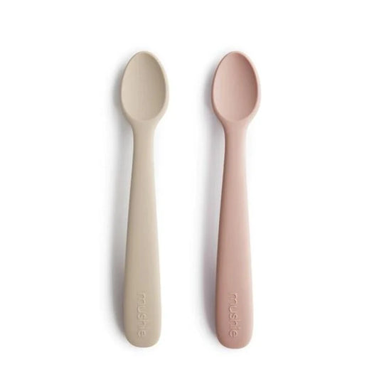 MUSHIE - Silicone Baby Spoons - Blush / Shifting Sand - BambiniJO | Buy Online | Jordan