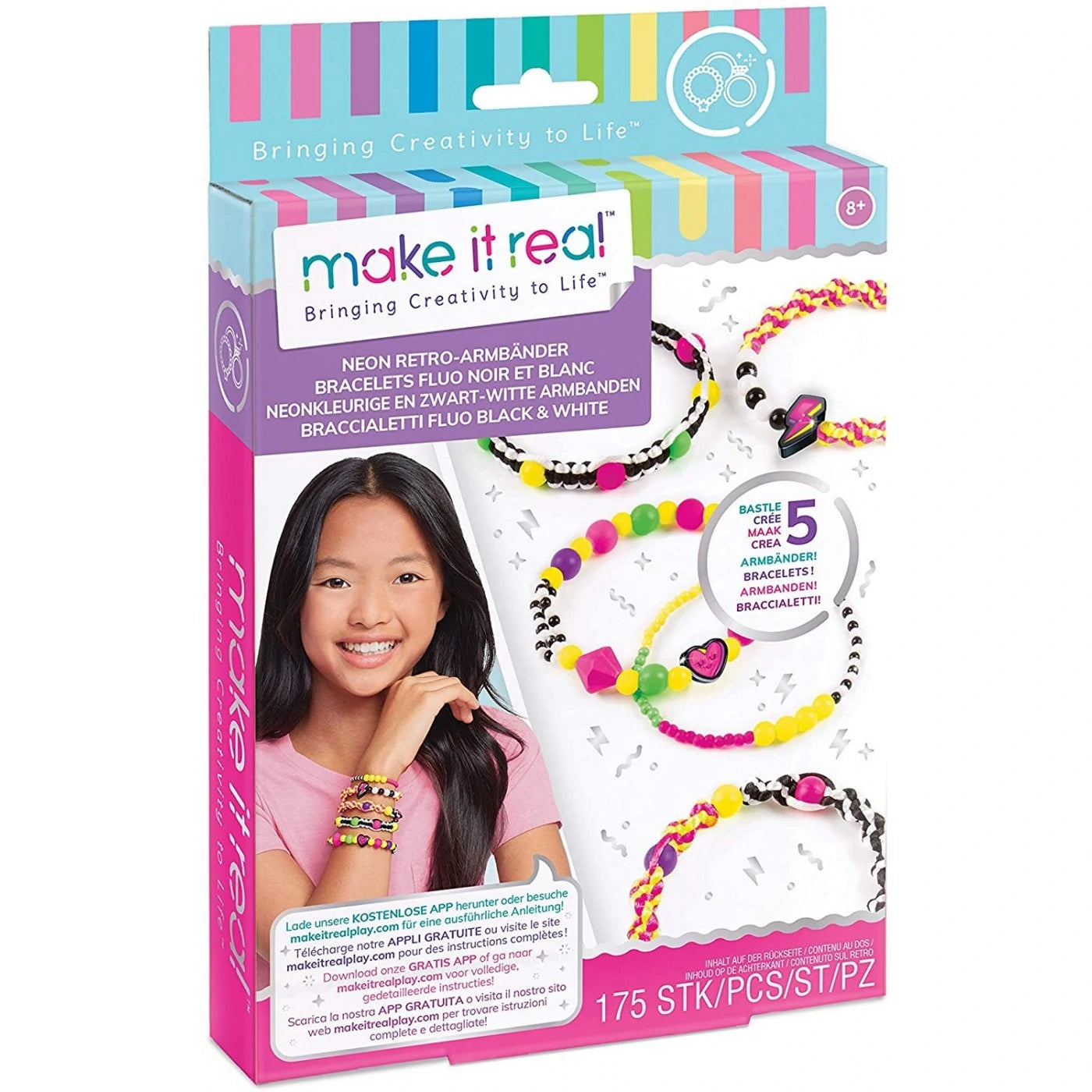 Make it Real - Neon Black & White Bracelets Make it Real - Neon Black & White Bracelets