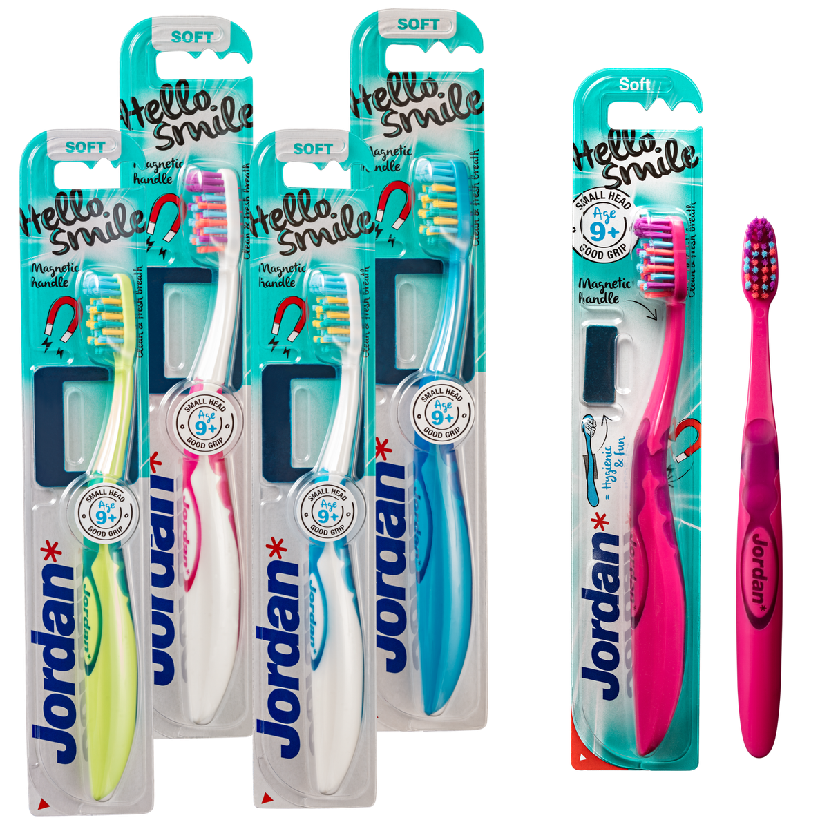 Jordan Kids Toothbrush Hello Smile 9 Years + Jordan Kids Toothbrush Hello Smile 9 Years +