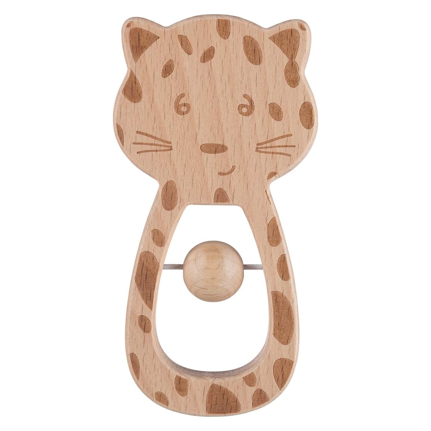 Bebe Confort - Wooden Leopard Rattle Bebe Confort - Wooden Leopard Rattle