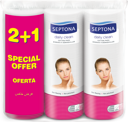 SEPTONA Cotton Pads in a plastic bag PROMO 80 PCS (2+1) - BambiniJO | Buy Online | Jordan