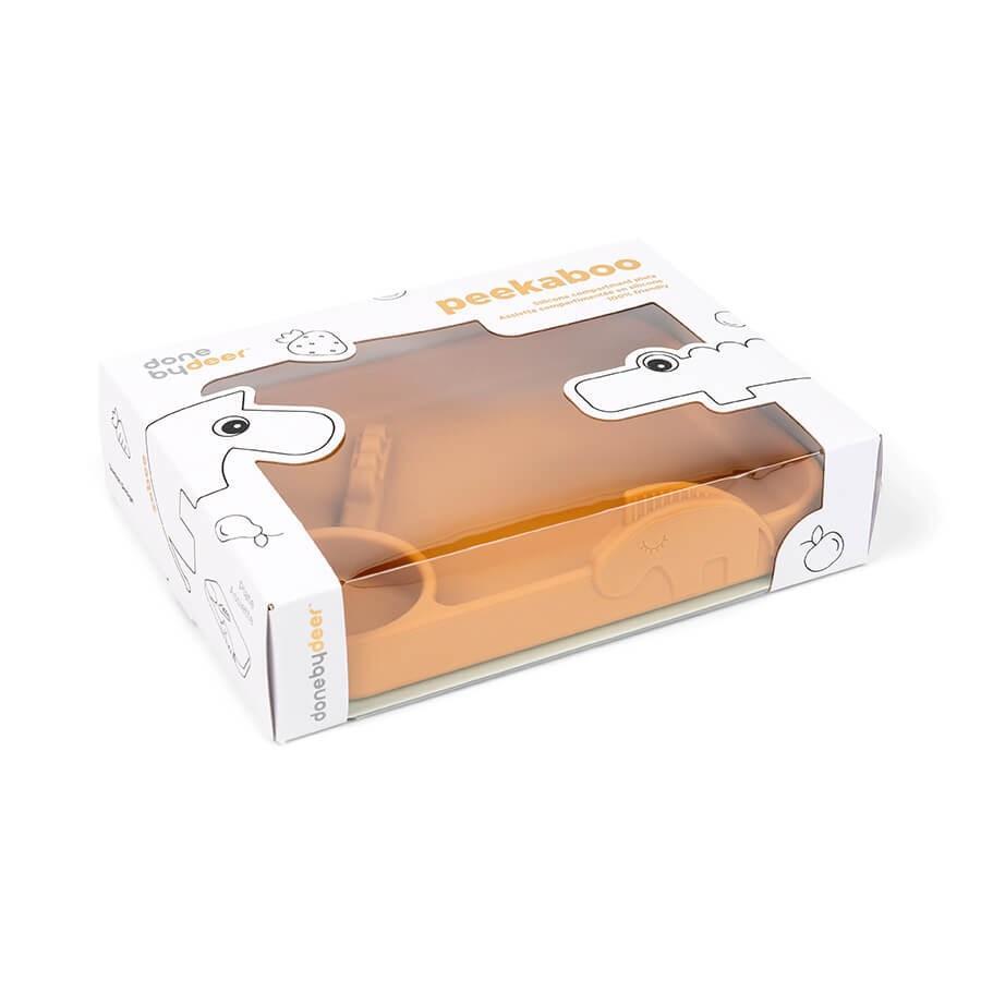 Peekaboo Compartment Plate Deer Friends Mustard Peekaboo Compartment Plate Deer Friends Mustard
