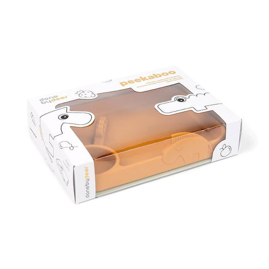 Peekaboo Compartment Plate Deer Friends Mustard — BambiniJO Jordan