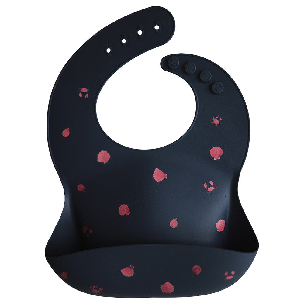 Silicone Baby Bib - Shell Smoke Silicone Baby Bib - Shell Smoke