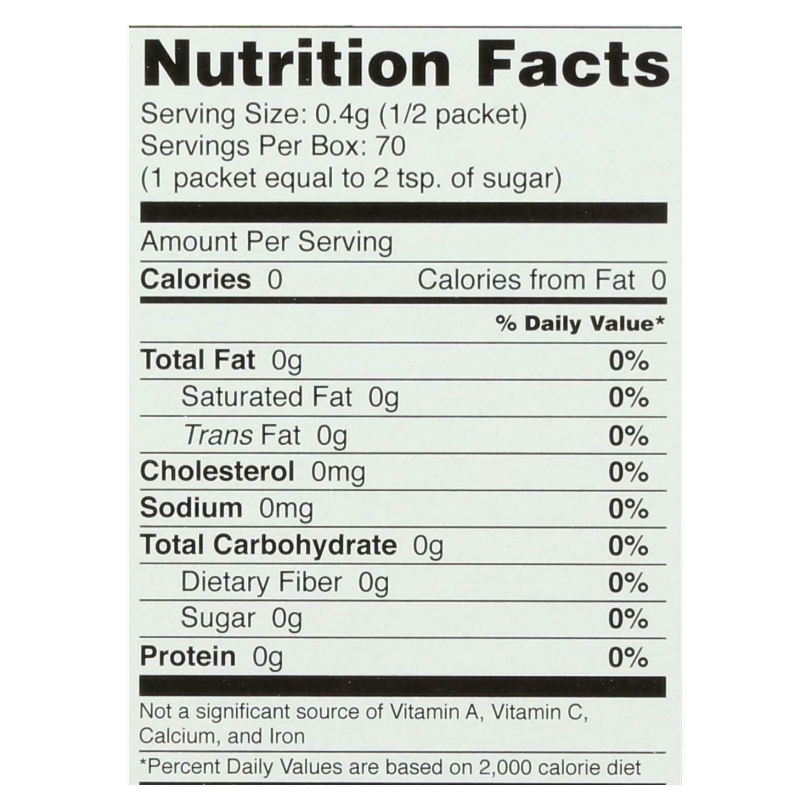 Organic Stevia - Sweet Leaf Sweetener - 70 Count Organic Stevia - Sweet Leaf Sweetener - 70 Count