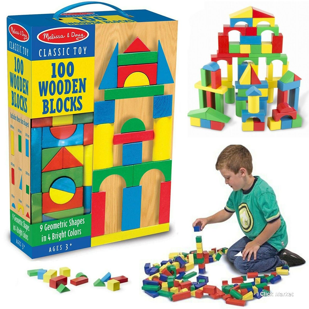 Melissa & Doug 100 Wooden Blocks Melissa & Doug 100 Wooden Blocks