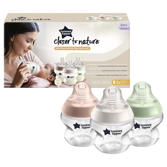 Tommee Tippee - Triple Closer to Nature Slow Flow Breast 150ml x 3 Easivent Bottles Pack