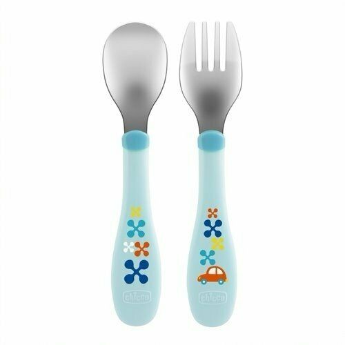 Chicco - Metal Cutlery 18m+ Chicco - Metal Cutlery 18m+