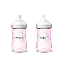 Load image into Gallery viewer, Philips Avent Natural Baby Bottle Pink 260ml Pack of 2 - BambiniJO