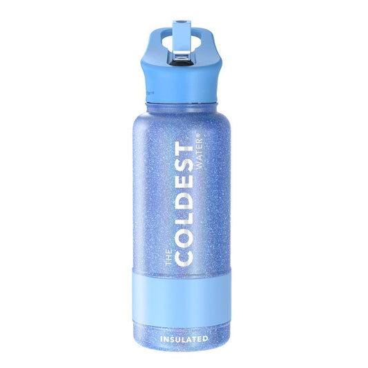 COLDEST -Straw Sports Bottle - 946ml - 32 OZ - Blue Glitter - BambiniJO | Buy Online | Jordan