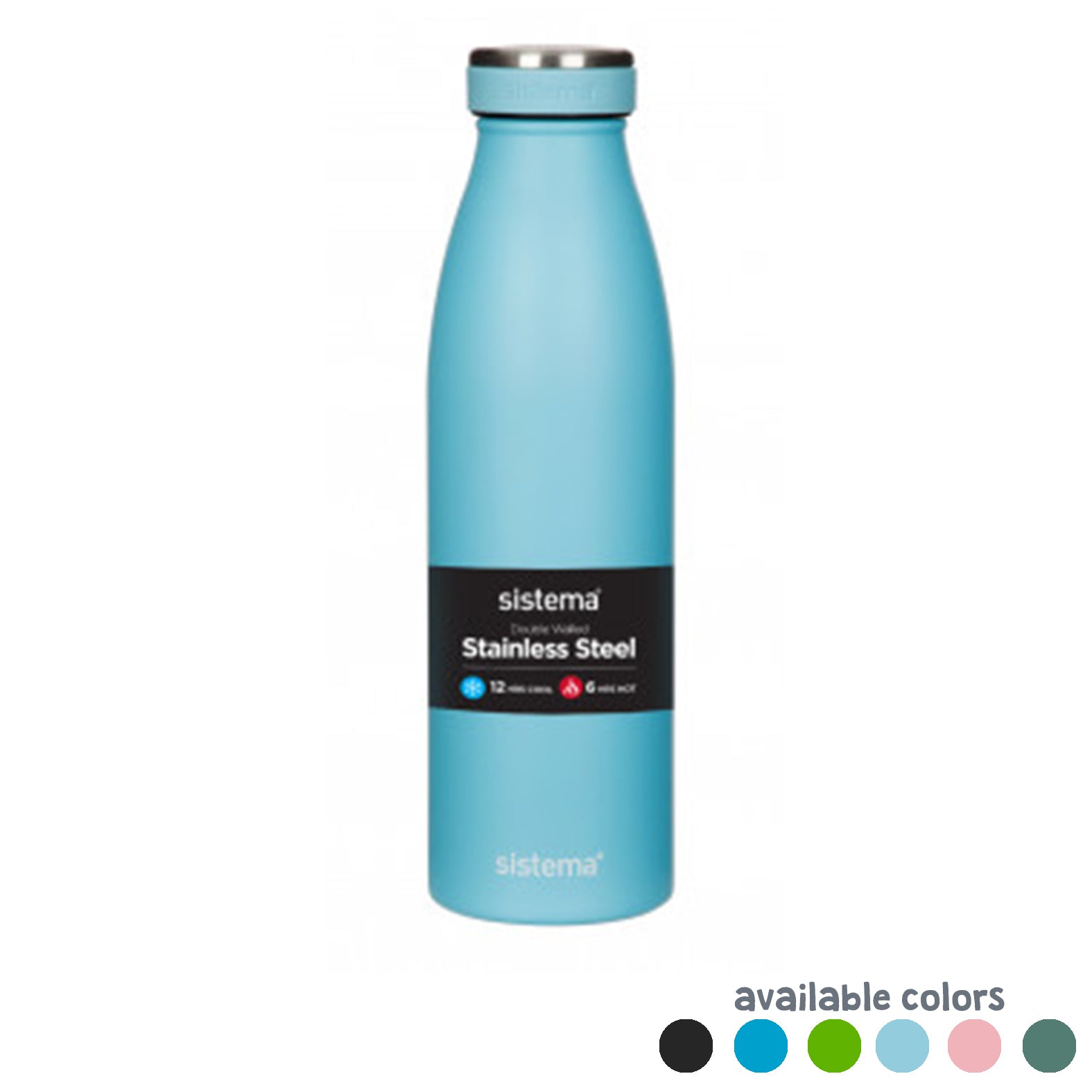 Stainless Steel Bottle 500ml - Sistema Stainless Steel Bottle 500ml - Sistema