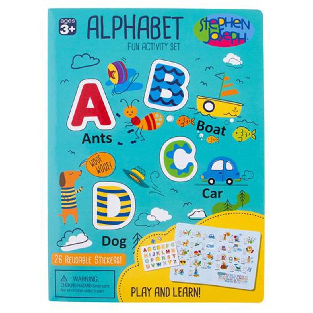 Stephen Joseph | Reusable Alphabet Cling Boards | Blue Stephen Joseph | Reusable Alphabet Cling Boards | Blue