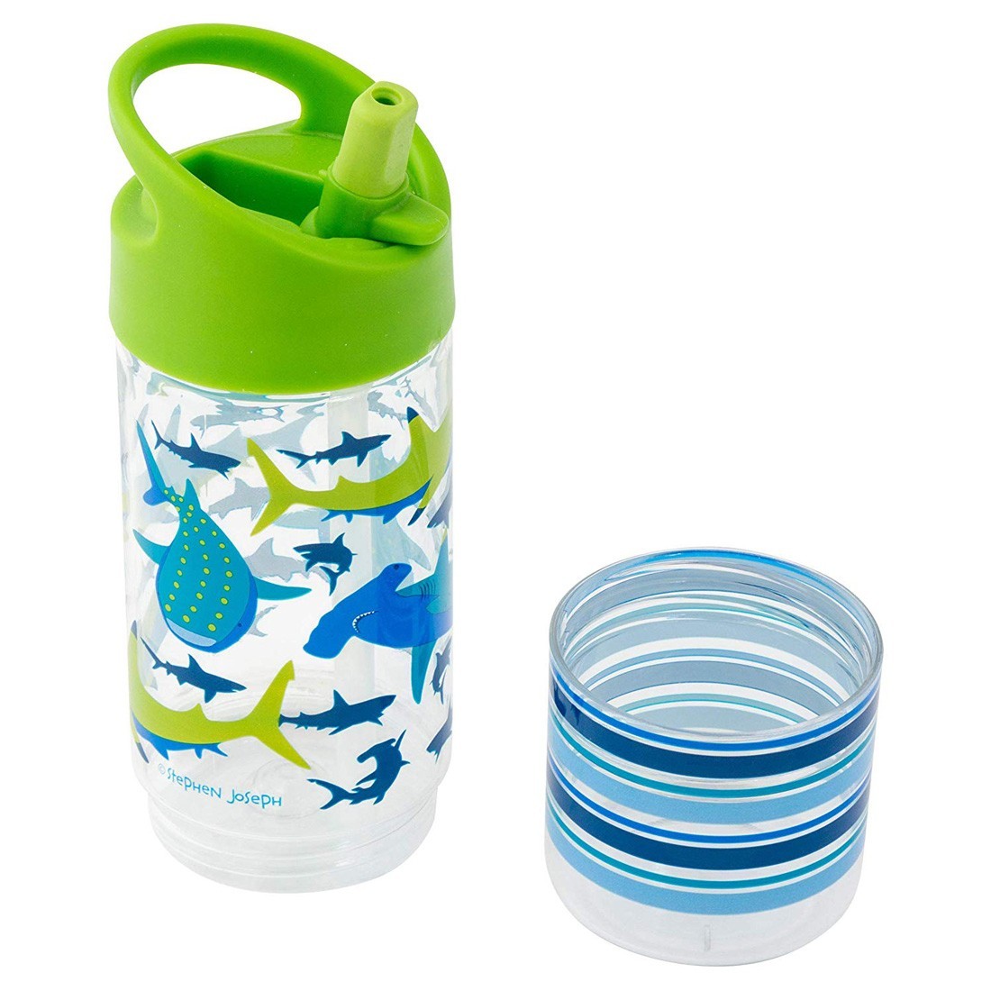 Stephen Joseph - Flip Top Bottle With Snack Container - Shark Stephen Joseph - Flip Top Bottle With Snack Container - Shark