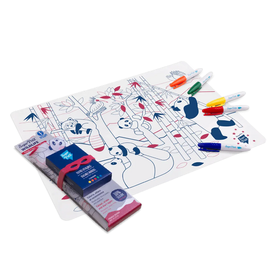 Superpetit Mini Silicone Placemat Panda Wildlife — BambiniJO Jordan
