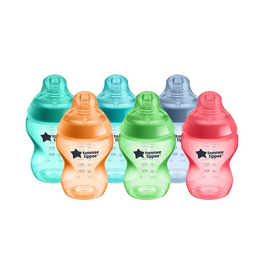 Tommee Tippee Closer to Nature 260ML Bright Bottle - 6 Bottles - BambiniJO | Buy Online | Jordan
