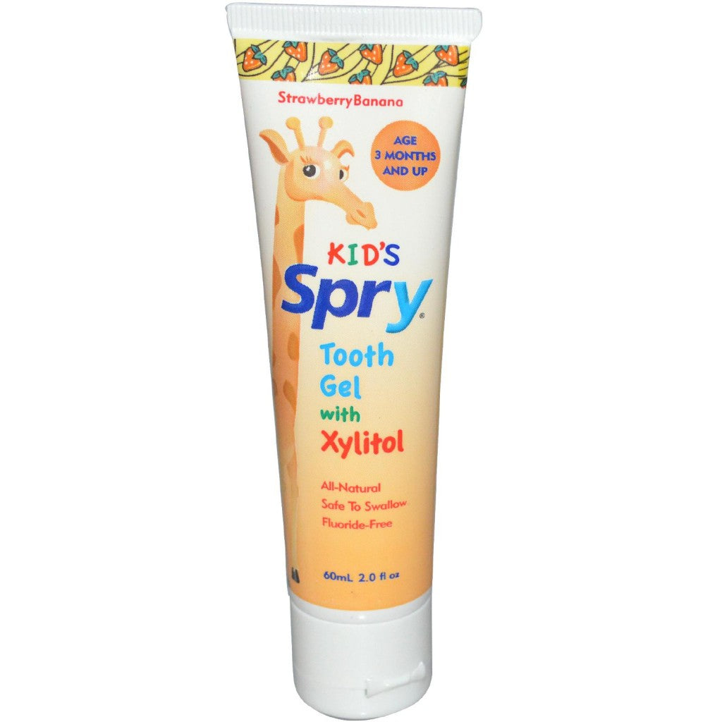 Spry جل التسنين مع إكسيليتول - موز الفراولة (3 اشهر +) (60 مل) Spry جل التسنين مع إكسيليتول - موز الفراولة (3 اشهر +) (60 مل)