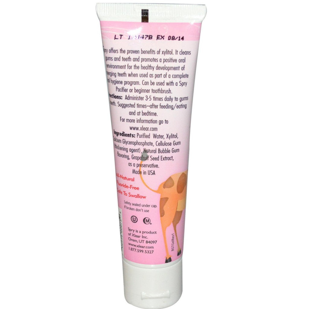 Spry Teething Gel with Xylitol - Bubble Gum (3m+)  (60ml) - BambiniJO